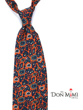 NADIR 3 Fold Orange Tie in Madder Silk